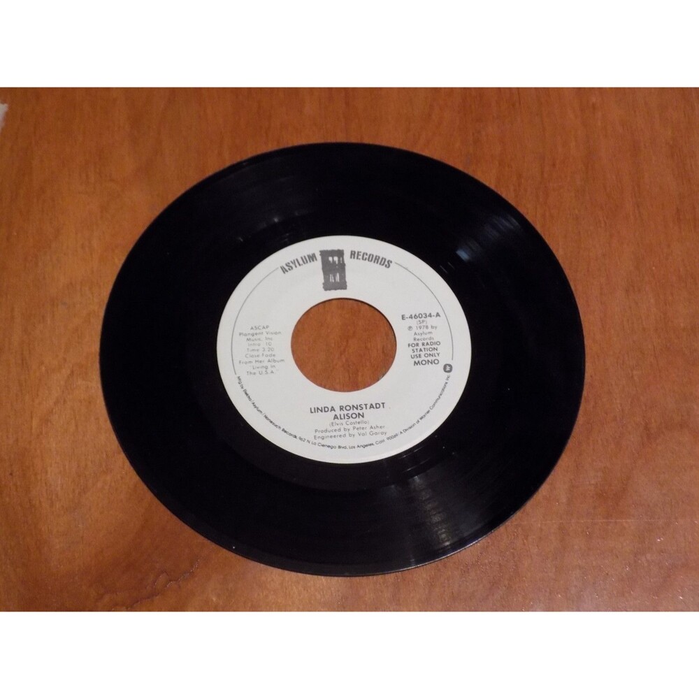 Linda Ronstadt  Allison 45 RPM record